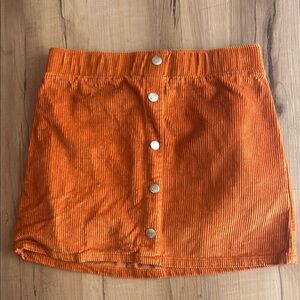 Isaac Mizrahi Orange Mini A-Line Ribbed Skirt